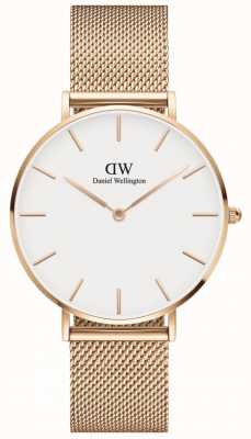 Daniel Wellington | petite melrose 36 | maille en or rose | cadran blanc | DW00100305