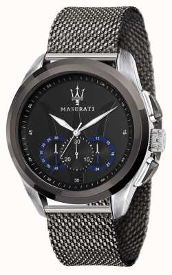 Maserati Traguardo | bracelet maille acier gris | cadran noir R8873612006