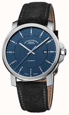 Muhle Glashutte 29er occasionnel | bracelet en cuir gris | cadran bleu M1-25-72-LBGRAU
