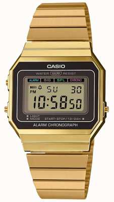 Casio | collection | bracelet en acier plaqué or | cadran numérique A700WEG-9AEF