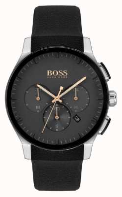 BOSS | visière pour hommes | bracelet en silicone noir | cadran noir 1513759