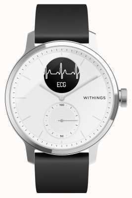 Withings Scanwatch - montre intelligente hybride avec cadran hybride blanc ECG (42 mm) / silicone noir HWA09-MODEL 3-ALL-INT
