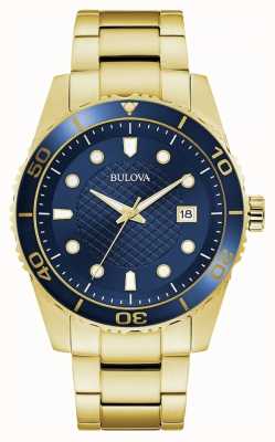 Bulova Sport | bracelet en acier inoxydable or | cadran bleu 98A197