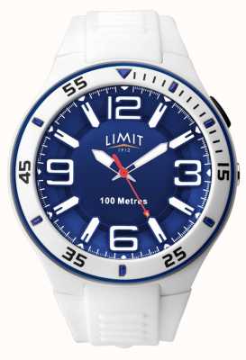 Limit Unisexe | bracelet en caoutchouc blanc | cadran bleu 5763.65