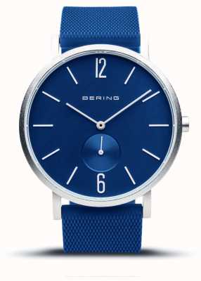Bering Véritable aurore | bracelet en caoutchouc bleu | cadran bleu 16940-709