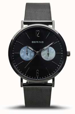 Bering Classique des femmes | noir poli | bracelet en maille noire 14236-123