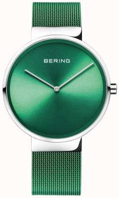 Bering Classique | bracelet en maille verte | cadran vert 14539-808