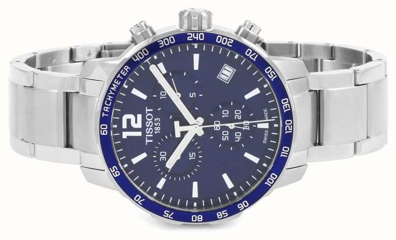 tissot quickster chronograph blue dial men's watch