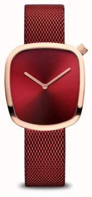 Bering Classique | or rose poli | maille rouge 18034-363