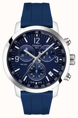 Tissot Prc 200 | chronographe | cadran bleu | bracelet en caoutchouc bleu T1144171704700