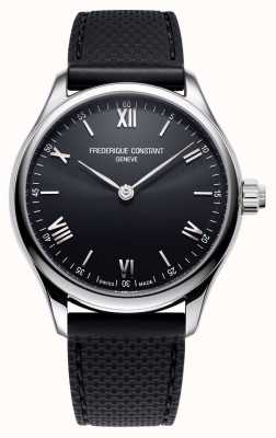 Frederique Constant Hommes | vitalité | montre connectée | cadran noir | Caoutchouc noir FC-287B5B6