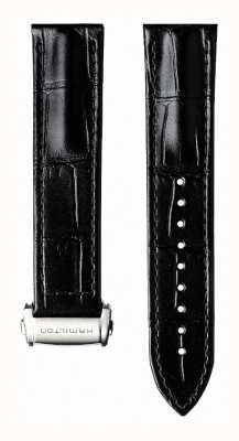 Hamilton Straps Bracelet en cuir de veau noir 22 mm uniquement avec boucle déployante - Jazzmaster H690425103