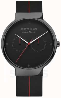 Bering Max rene pour hommes | bracelet en silicone noir | cadran noir 15542-423