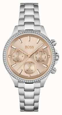 BOSS Femmes hera | bracelet en acier inoxydable | cadran rose 1502565