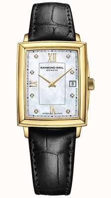 Raymond Weil Toccata pour femmes | bracelet en cuir noir | cadran en nacre 5925-PC-00995