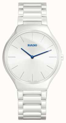 RADO Véritable bracelet en céramique blanche fine ligne cadran blanc quartz R27957022