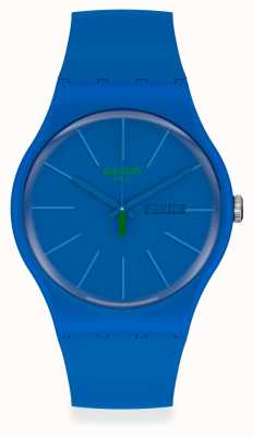 Swatch Beltempo | bracelet en plastique bleu | cadran bleu SO29N700