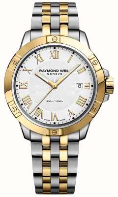Raymond Weil Tango masculin | 41mm | bracelet en acier bicolore | cadran blanc 8160-STP-00308