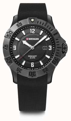 Wenger Seaforce 43mm | bracelet en caoutchouc noir | cadran noir | 01.0641.134