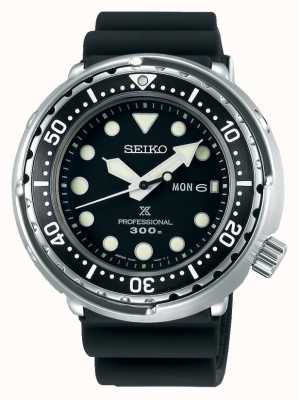 Seiko Prospex pour hommes | bracelet en silicone noir | cadran noir S23629J1
