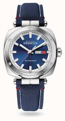Herbelin Newport Heritage Automatic (42mm) cadran bleu / bracelet cuir bleu 1764/42