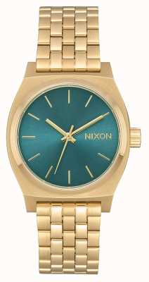 Nixon Caissier de temps moyen | or clair / turquoise | bracelet en acier ip doré A1130-2626-00