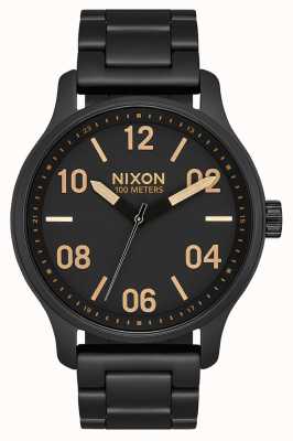 Nixon Patrouille | noir mat / or | bracelet en acier ip noir | cadran noir A1242-1041-00