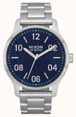 Nixon Patrouille | bleu marine / argent | bracelet en acier inoxydable | cadran bleu A1242-1849-00