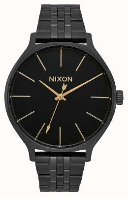 Nixon Clique | tout noir | bracelet en acier ip noir | cadran noir A1249-001-00