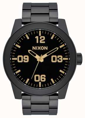 Nixon Caporal ss | noir mat / or | bracelet en acier ip noir | cadran noir A346-1041-00