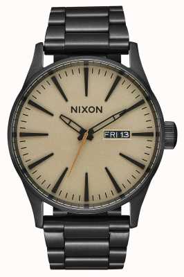Nixon Sentry ss | noir / kaki | bracelet en acier ip noir | cadran kaki A356-1439-00