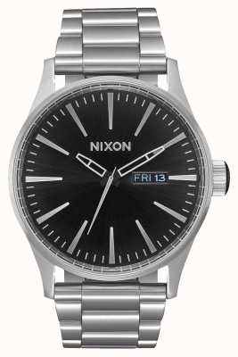 Nixon Sentry ss | rayon de soleil noir | bracelet en acier inoxydable | cadran noir A356-2348-00