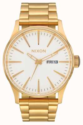 Nixon Sentry ss | or / blanc | bracelet en acier ip or | cadran blanc A356-508-00