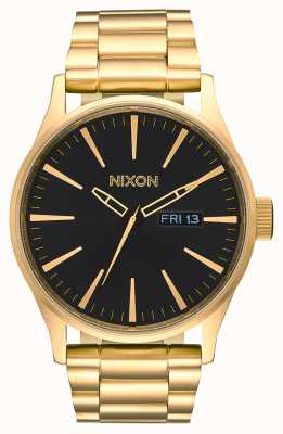 Nixon Sentry ss | tout or / noir | bracelet en acier ip or | cadran noir A356-510-00