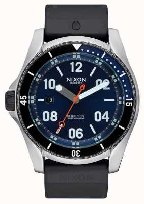 Nixon Descender sport | rayon de soleil bleu | bracelet en silicone noir | cadran bleu A960-1258-00