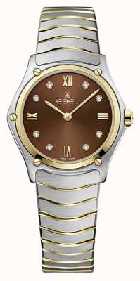 EBEL Classique du sport féminin | bracelet en acier inoxydable bicolore | cadran marron 1216445A