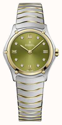 EBEL Sport classique - cadran vert 8 diamants (29 mm) / or 18 carats et acier inoxydable 1216473A
