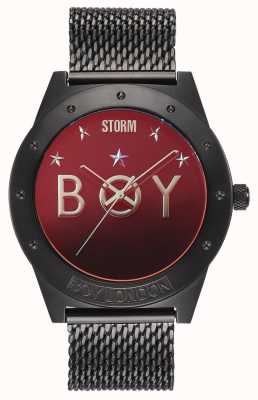 STORM Boy star ardoise rouge lazer | édition limitée | bracelet en maille ardoise 47484/SL/R