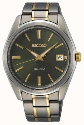 Seiko Quartz titane deux tons pour homme SUR377P1
