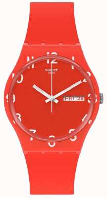 Swatch Plus de rouge | bracelet en silicone rouge | cadran rouge GR713