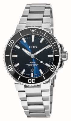 ORIS Aquis date automatique (41,5 mm) cadran bleu / bracelet acier inoxydable 01 733 7766 4135-07 8 22 05PEB