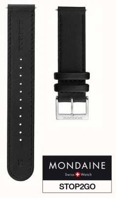 Mondaine Bracelet montre 20mm cuir noir stop2go FE25320.20Q.2