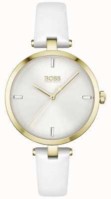 BOSS | majesté | femmes | bracelet en cuir blanc | cadran blanc | 1502588