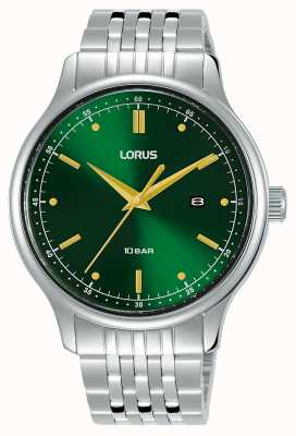 Lorus Hommes | cadran soleillé vert | bracelet en acier inoxydable RH907NX9