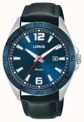 Lorus Hommes | cadran bleu | bracelet en cuir noir RH917NX9