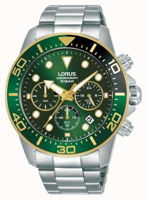 Lorus Hommes | chronographe | cadran vert | bracelet en acier inoxydable RT340JX9