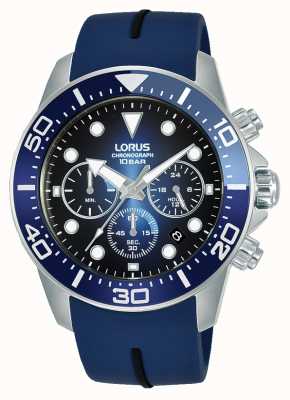 Lorus Hommes | chronographe | cadran bleu | bracelet en silicone bleu RT349JX9