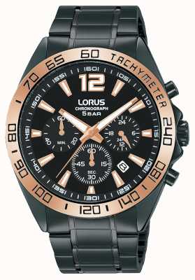 Lorus Hommes | chronographe | cadran noir | bracelet en acier ip noir RT336JX9