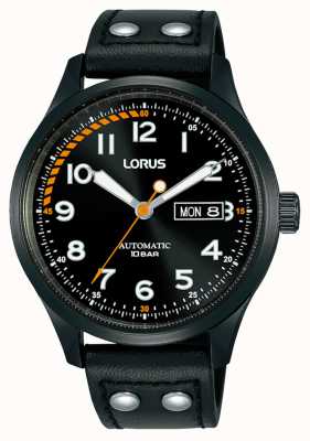 Lorus Hommes | automatique | cadran noir | bracelet en cuir noir RL461AX9