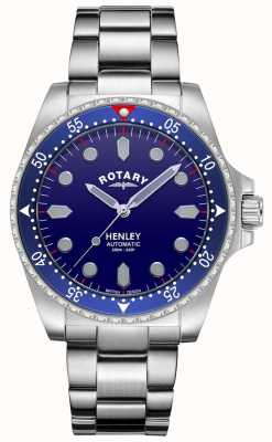 Rotary Hommes | henley | automatique | cadran bleu | bracelet en acier inoxydable GB05136/05